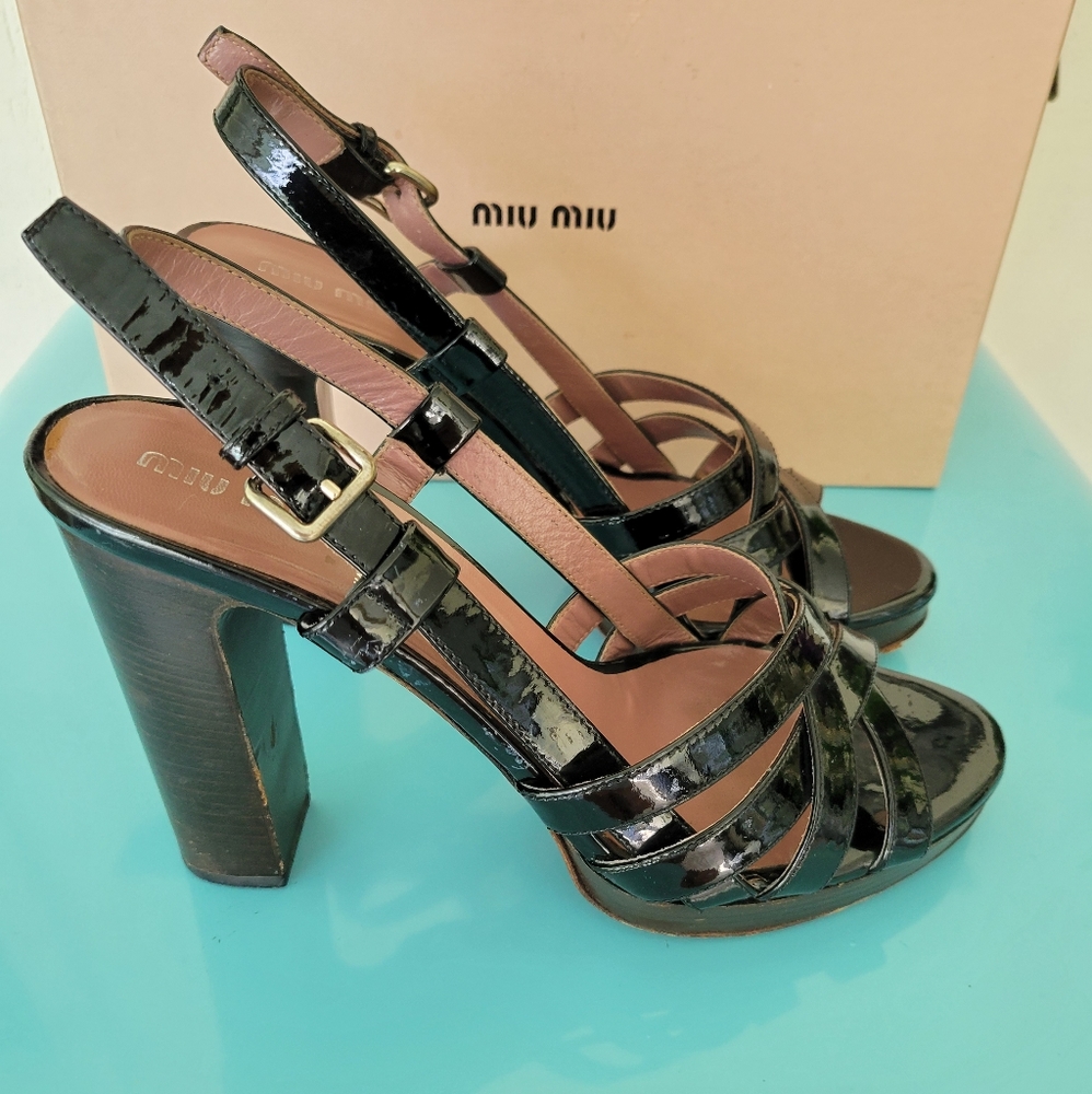 MIU MIU Prada Platform Sandals - 40.5